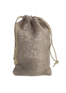 Jute-look zakjes Small, trekkoordje, maat 10x15cm(BxH), 4-kleuren